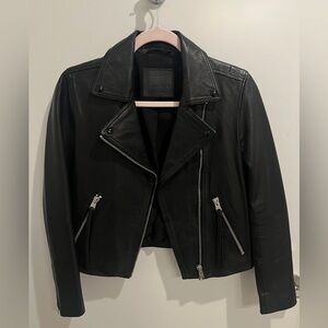 All Saints Black Leather Biker Jacket